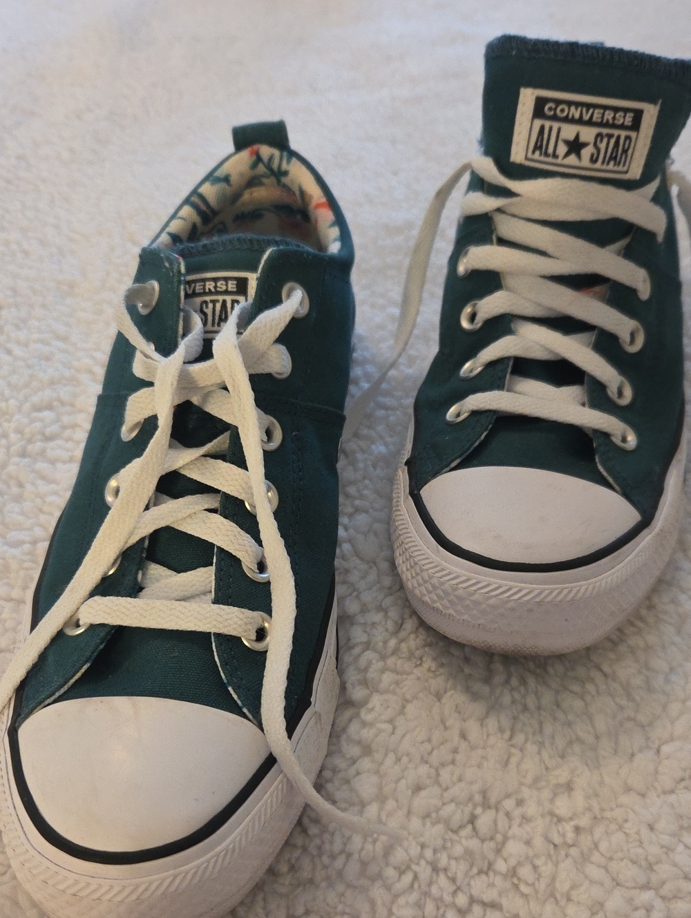 Converse Women's Dark Green Canvas Low-Top Madison Sneakers with White Accents